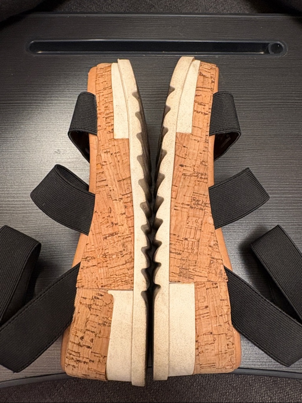 Steve Madden Bandi Elastic Cork Platform Wedge Sandal - Picture 3 of 6